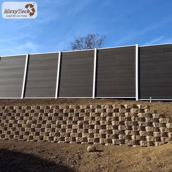 Recinzione in legno di teak poly WPC di facile installazione per balcone esterno